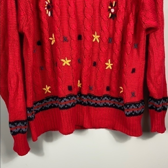 Vintage Floral Embroidered Sweater size L - Picture 4 of 16
